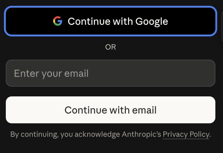 A sign-up box with Continue with Google, outlined in blue by AgreeGuard