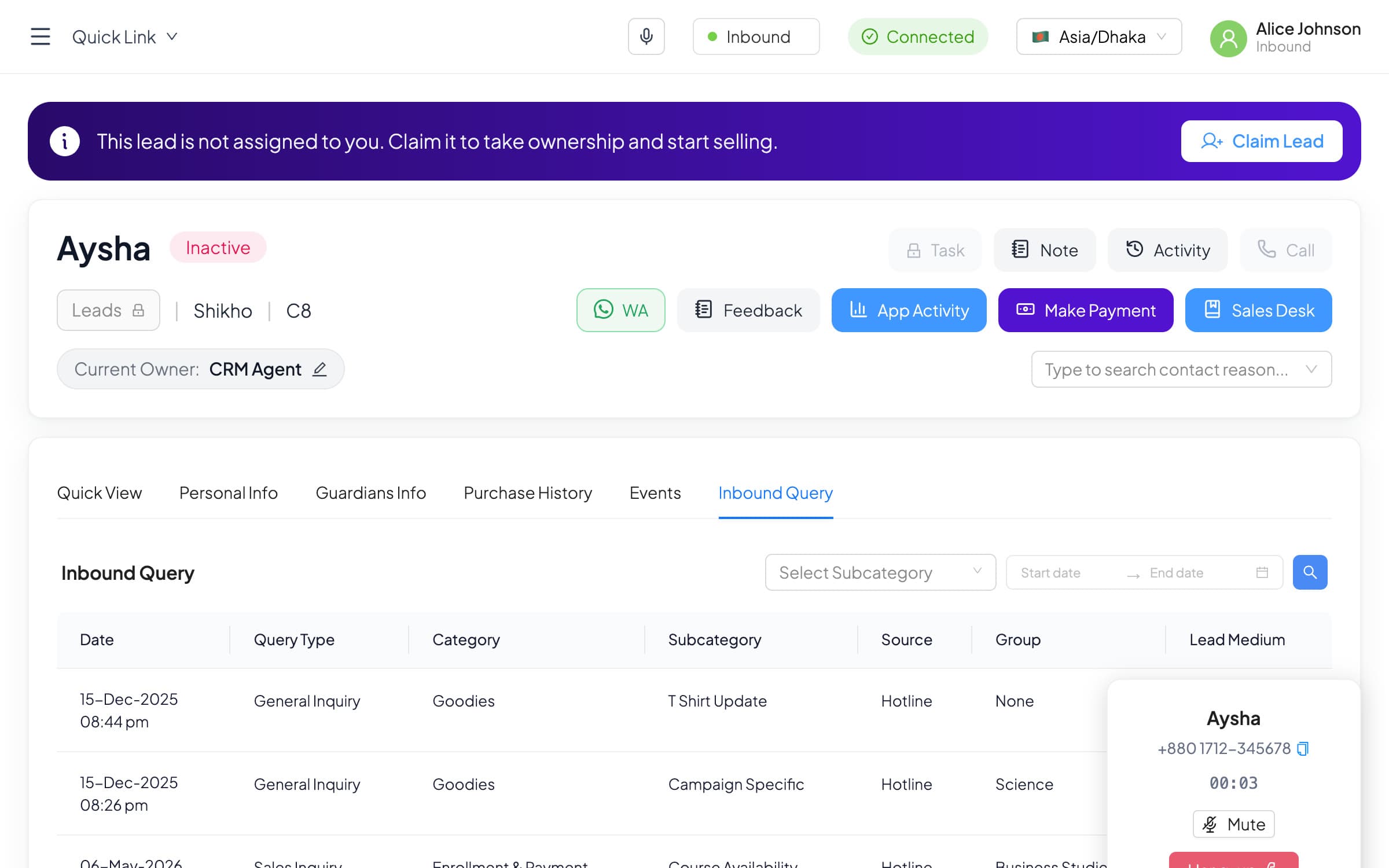 Inbound calling: Every query, on the lead