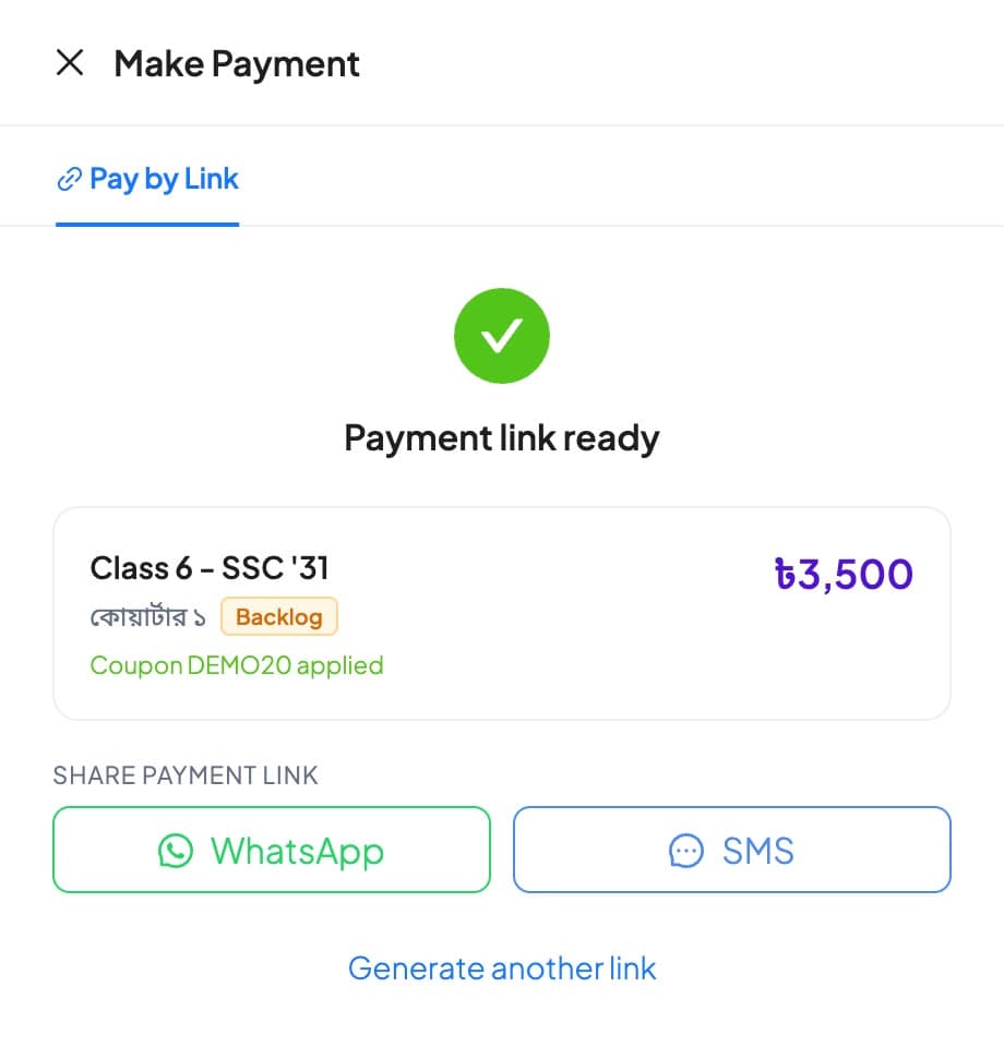 Pay by Link: Send the link
